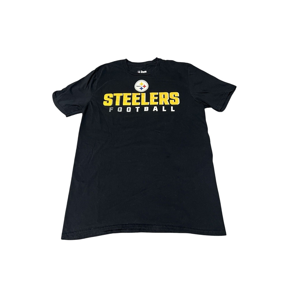 NFL Team Apparel Pittsburgh Steelers Black Shirt Men's Small Football Graphic T
